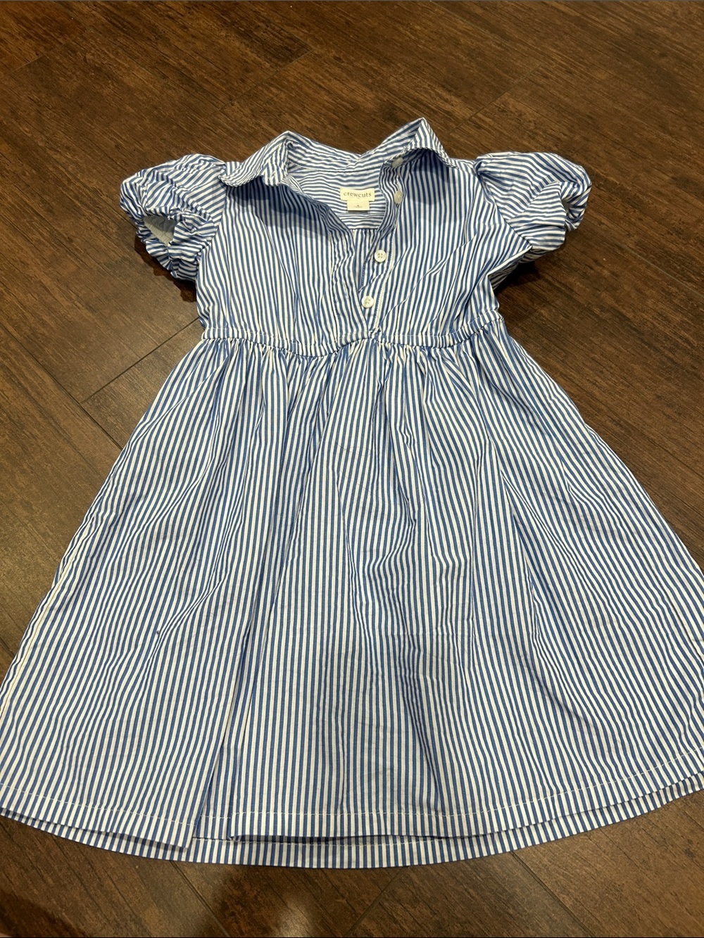 Crewcuts Blue and White Striped Collar Dress